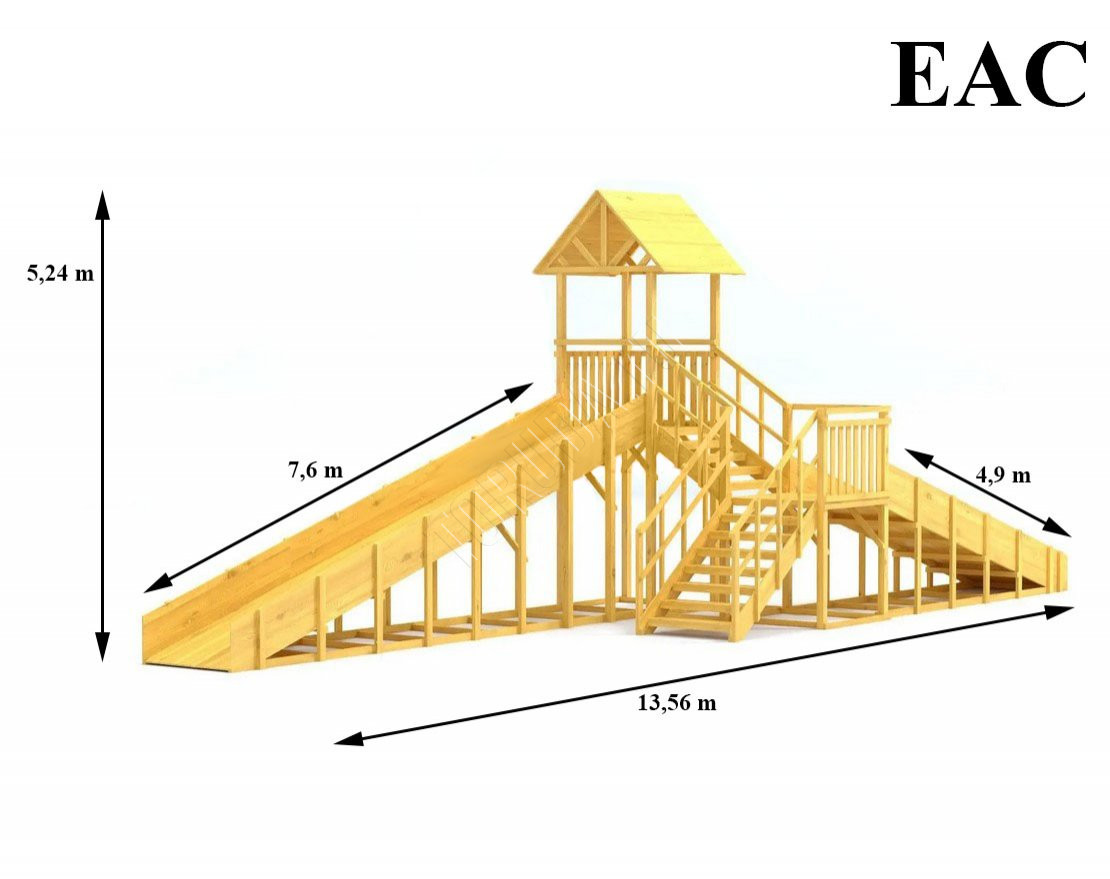 Зимняя горка TORUDA Север wood-7/3 (скат 7,6 м и 4,9 м)